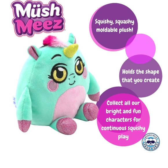 Mushmeez Plush Stuffed Animal Unicorn • Sensory/Fidget Soft Toy • New - Picture 1 of 5